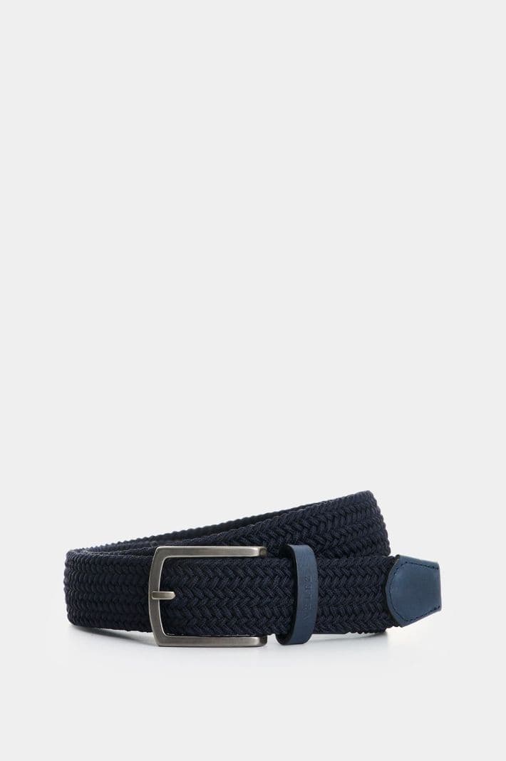 Velez Cinturon Trenzado Cuero Hombre Tyvi 2.0 Azul Oscuro 36