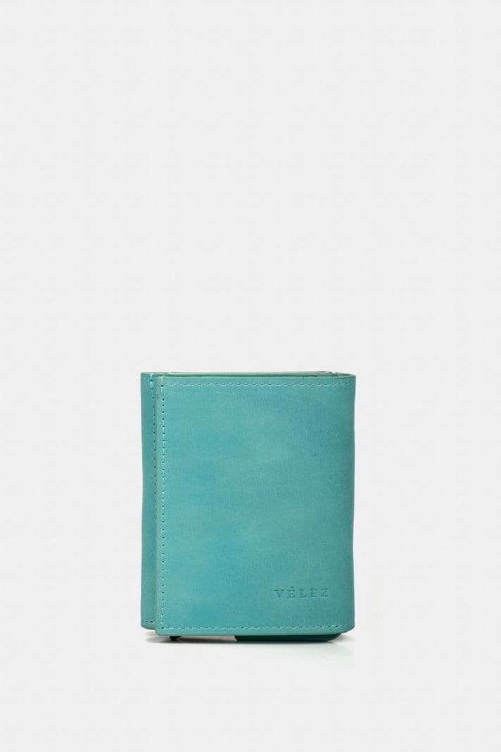 Velez Porta Documentos De Cuero Tecnologico Azul Claro