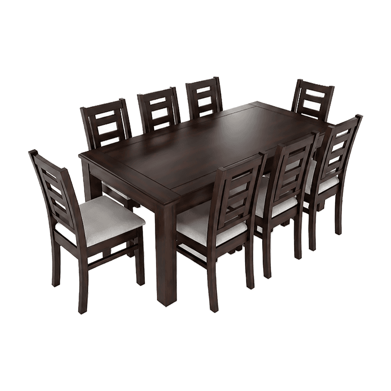 Juego de Comedor Sevilla 8 Sillas Chocolate Mesa Rectangular Madera
