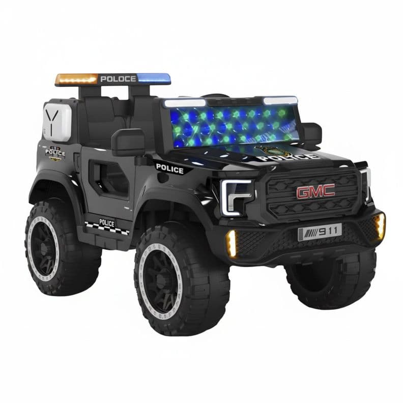 Auto Electrico Policia Ninos Luces LED y Sonido Realista