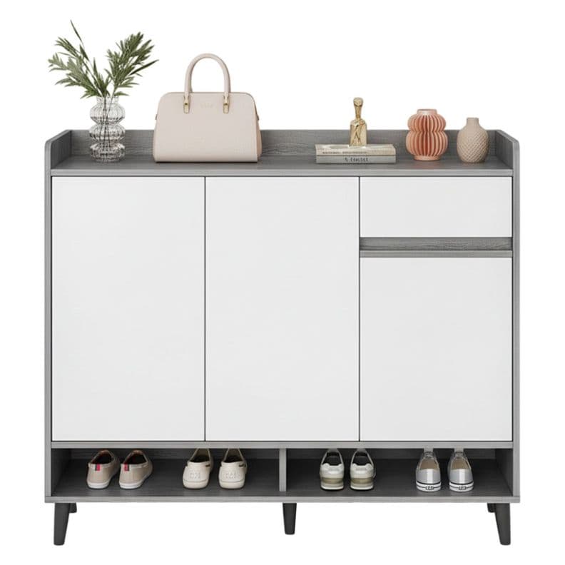 Zapatero Silver 3 Puertas con Cajon Organizador Estante 81Cm
