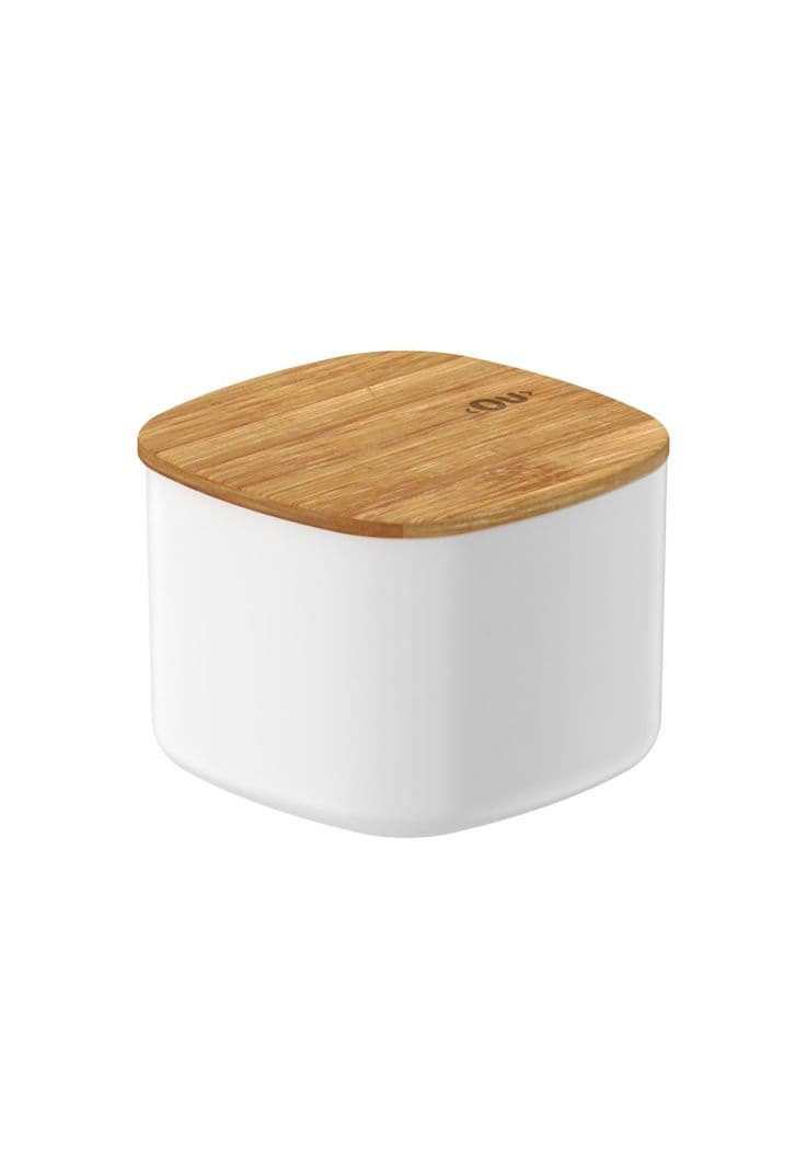 Contenedor Hermetico Con Tapa de Bambu Keep 0,45 lt Blanco Ou S