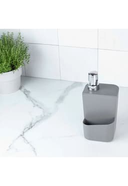Dispensador Lavaloza Con Porta Esponja Gris 650 ml Grafito