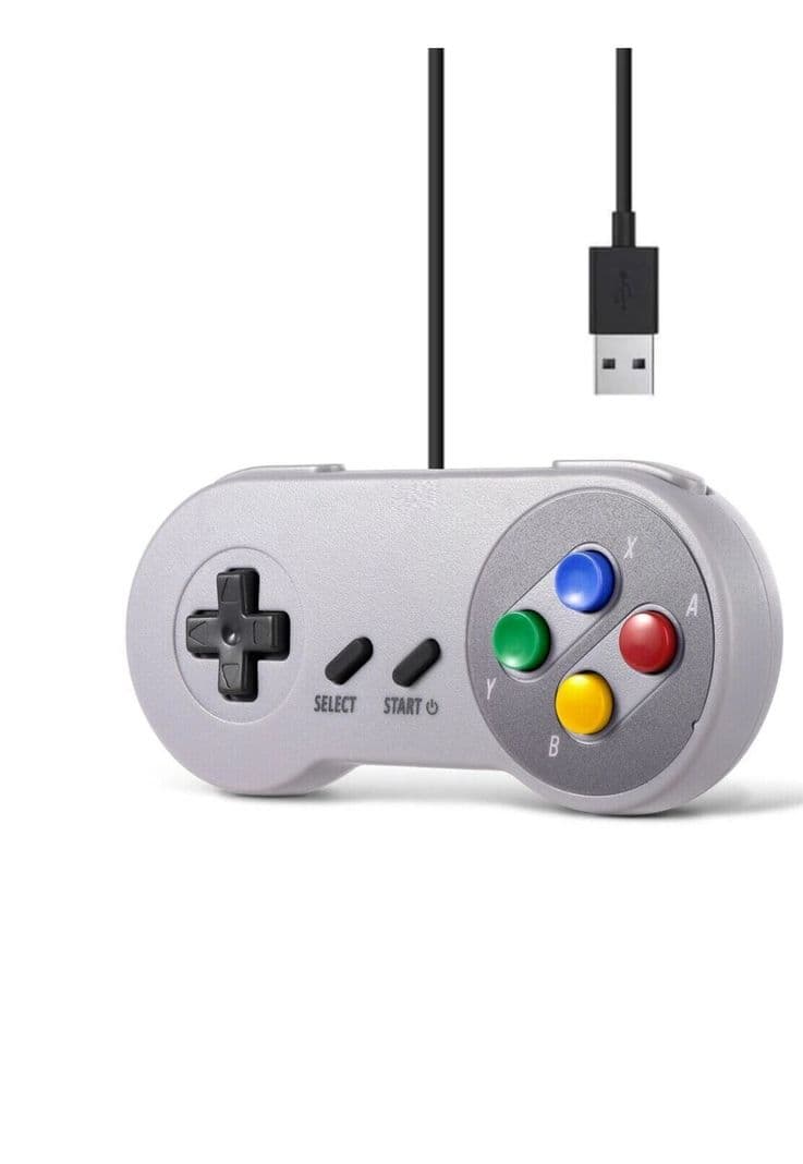 Gamepad USB Retro para Super Nintendo 8 Botones SNES DBC1009 Gris