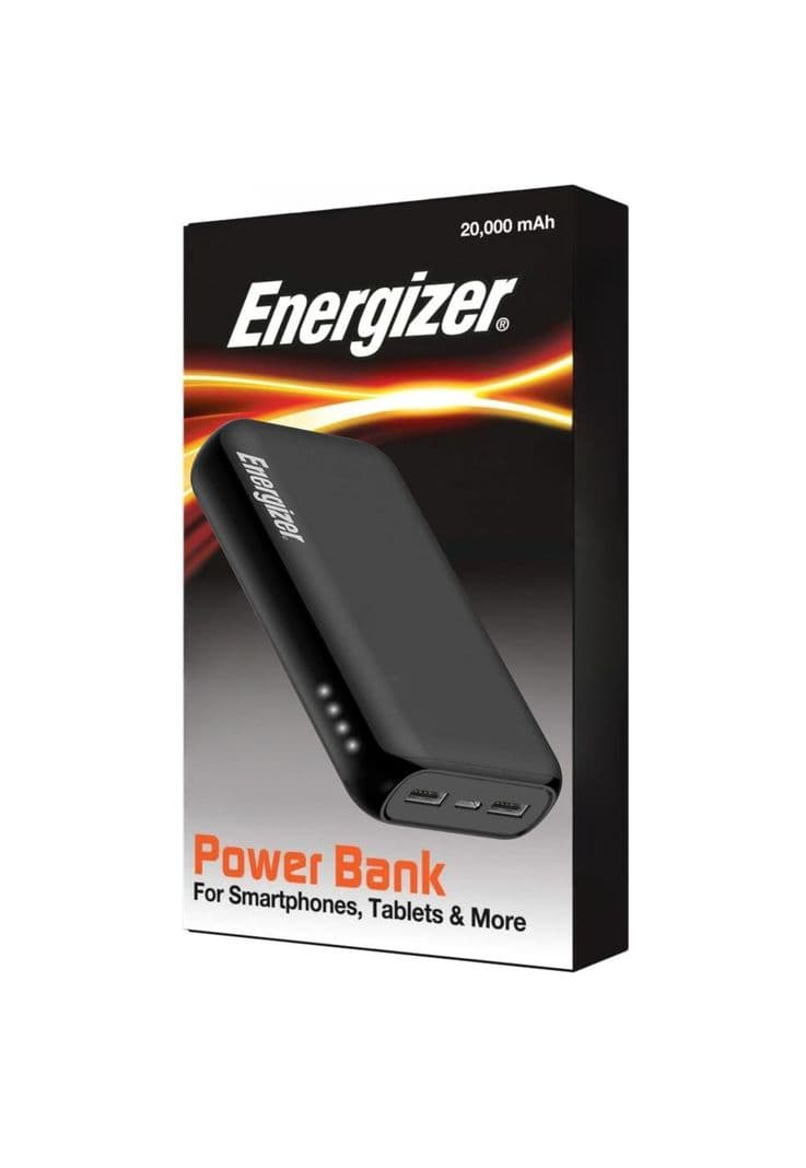 Powerbank ENERGIZER Multipuertos 20000MaH Apto para vuelos Negro