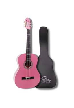Guitarra Clasica Sevillana Rosada 30 Con Alma + Funda 8457 Rosado