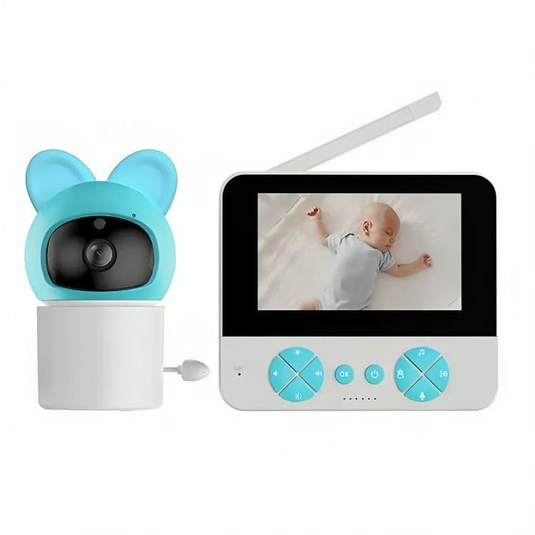 Camara Monitor Vigilancia Nocturna Para Bebes Con Microfono Turquesa