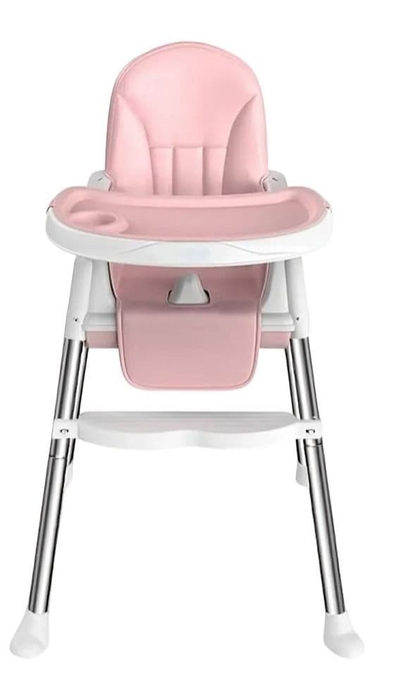 Silla De Comer- Asiento Plegable Para Ninos 2 En 1 Rosado