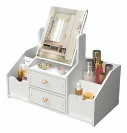 Organizador De Maquillaje Cosmetiquero Multiuso Con Espejo