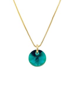 Collar Punto de Luz Gold 24k Creado con cristales de Swarovski Emerald Dorado