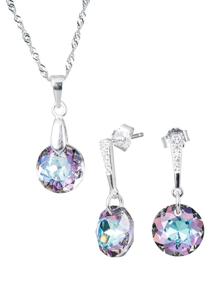 Conjunto Gracia Cristales Genuinos Vitral Light Morado