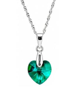 Collar Romance Plata 925 Cristal Swarovski Emerald Plateado
