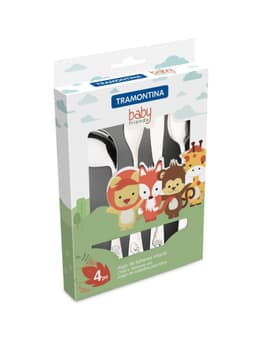 Juego De Cubiertos Para Ninos Acero Inox Tramontina 4 Piezas