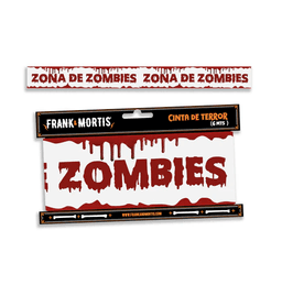 Cinta De Advertencia 6mts Zona De Zombies Deco Halloween F&m
