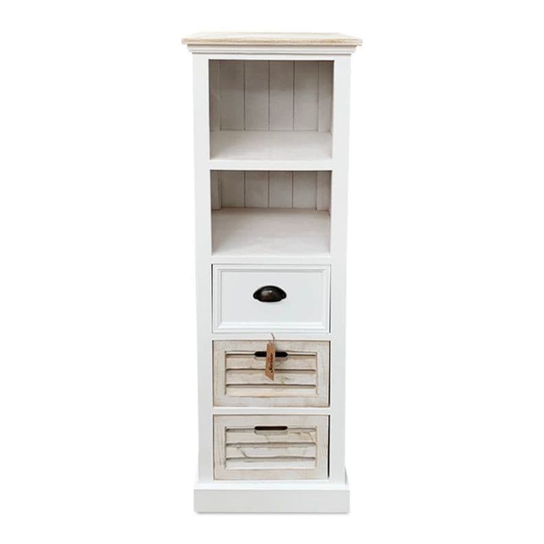Mueble Lateral Estante Blanco Madera