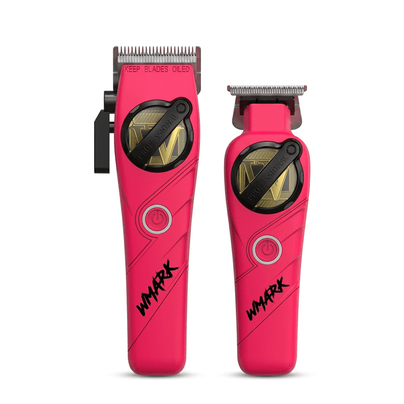 Kit Combo Cortadora Pelo y Trimmer Wmark NG-8613 Rosado Profesional
