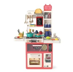 COCINA DE JUGUETE 49 ACCESORIOS LUCES SONIDO, AGUA SPRAY 85 CM