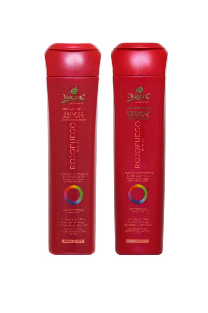 Pack Shampoo y Mascarilla Matizador Rojo Fuego Naissant Rojo Brillante