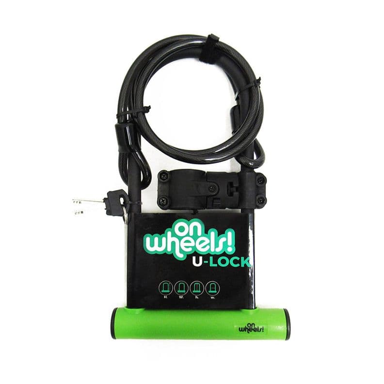 Candado U-lock Onwheels Largo Con Piola Y Soporte - Verde