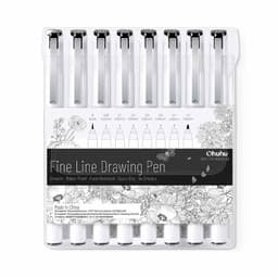 Ohuhu 8 Marcador Tiralineas Para Dibujo. Negro