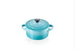 Mini Cocotte Redonda 10cm Azul Caribe Turquesa