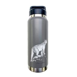 Botella Acero Inox Aislamiento De Doble Pared 750ml Fauna Chilena Puma Austral Gris Oscuro