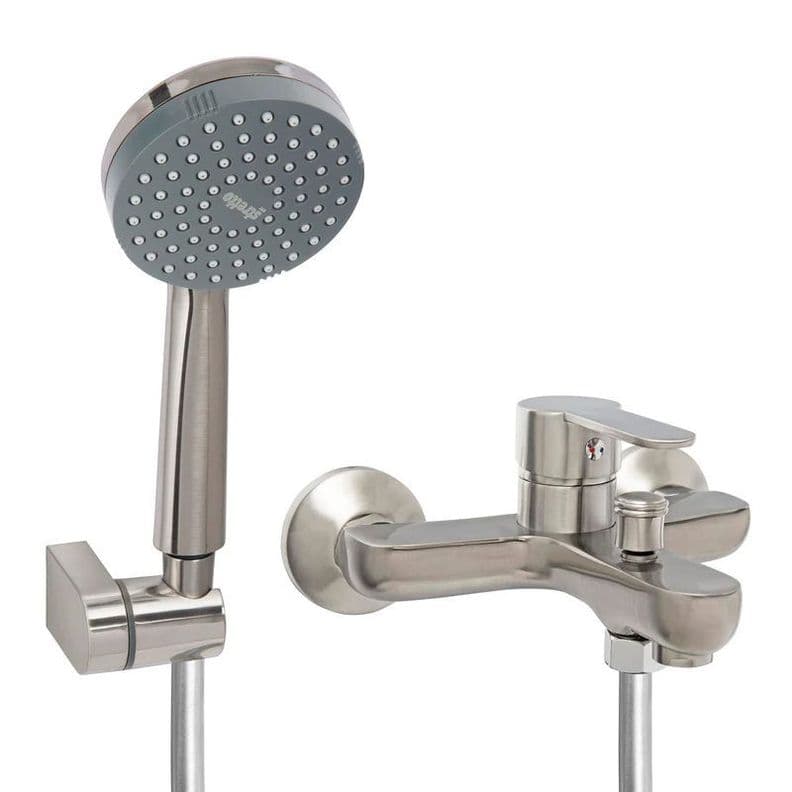 Monomando Llave Grifo Para Tina Ducha Modelo Arona Niquel