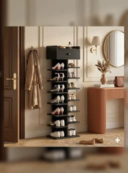 Zapatero Organizador Estante Zapatos 14 Pcs Hall Armario Negro