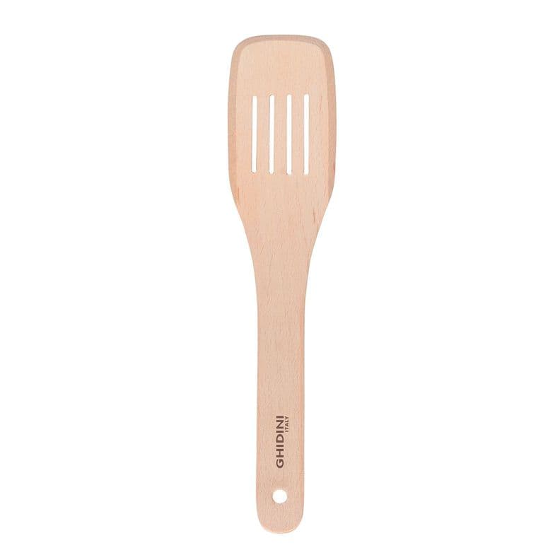 Espatula Ranurada Madera 30cm Cafe Claro