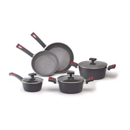 Set 8pzs Ollas 16-20-24 + Sarten 24-28 +3 Tapas Viva Negro
