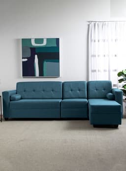 Seccional Boxter Xl Der Tela Azul