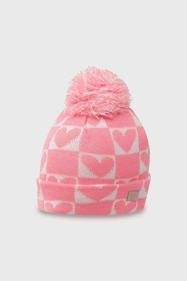Gorro Corazones Nina Rosado 2-4 anos