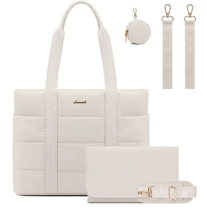 Bolso Maternal Puffer Emma Estilo y funcionalidad para mamas modernas Beige