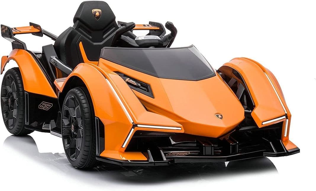 Auto Lamborghini V12 vision gran turismo ride on sports car for Kids., Orange, Amarillo