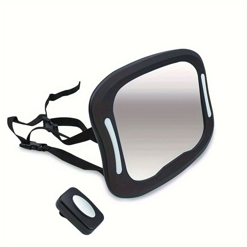 Espejo Luces LED auto ajustable Bebe testeado en accidentes Negro