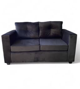 Sofa 2 Cuerpos Bilbao Felpa Negro