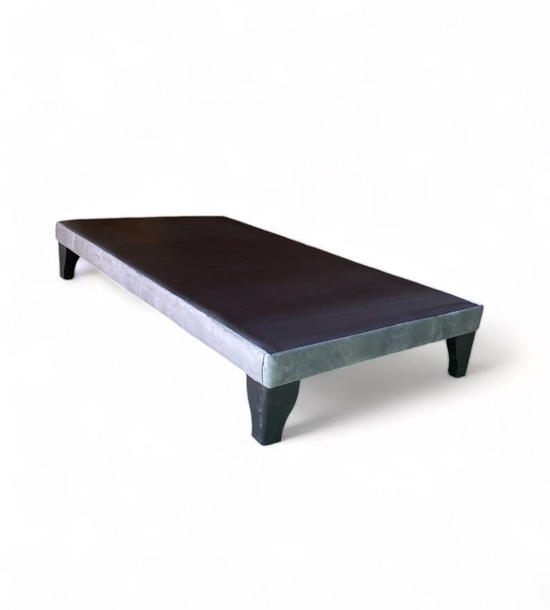 Base de Cama Europea 1.5 Plazas Felpa Gris
