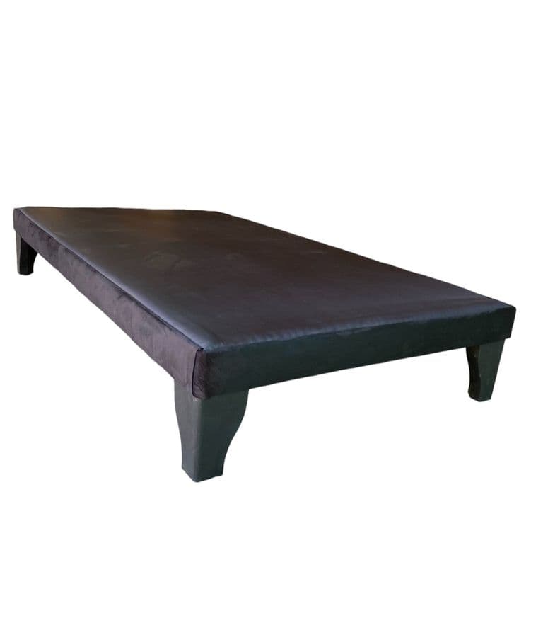 Base de Cama Europea 1 Plaza Felpa Negro