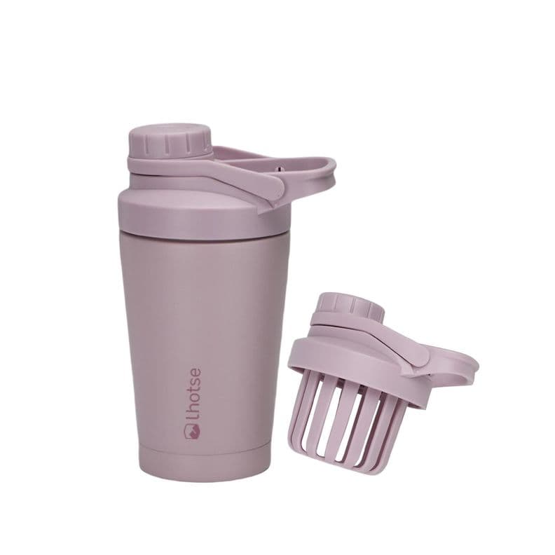 Shaker Vaso Proteina Acero Inoxidable NutriCore 500ml Lhotse Rosado