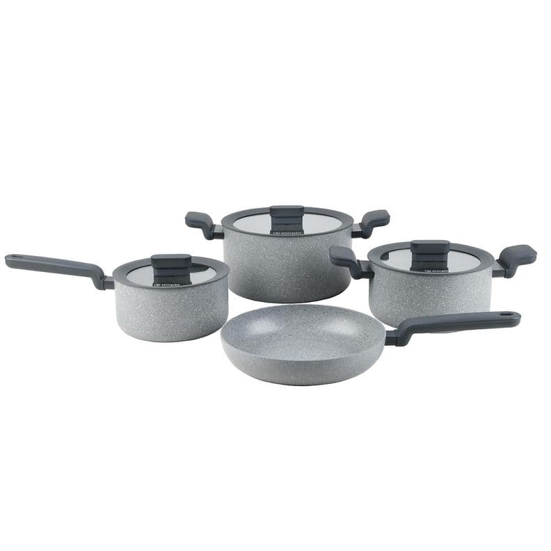 Bateria de Cocina Antiadherente Pompei Granito 7 pcs Simplit Gris No requiere variantes por talla