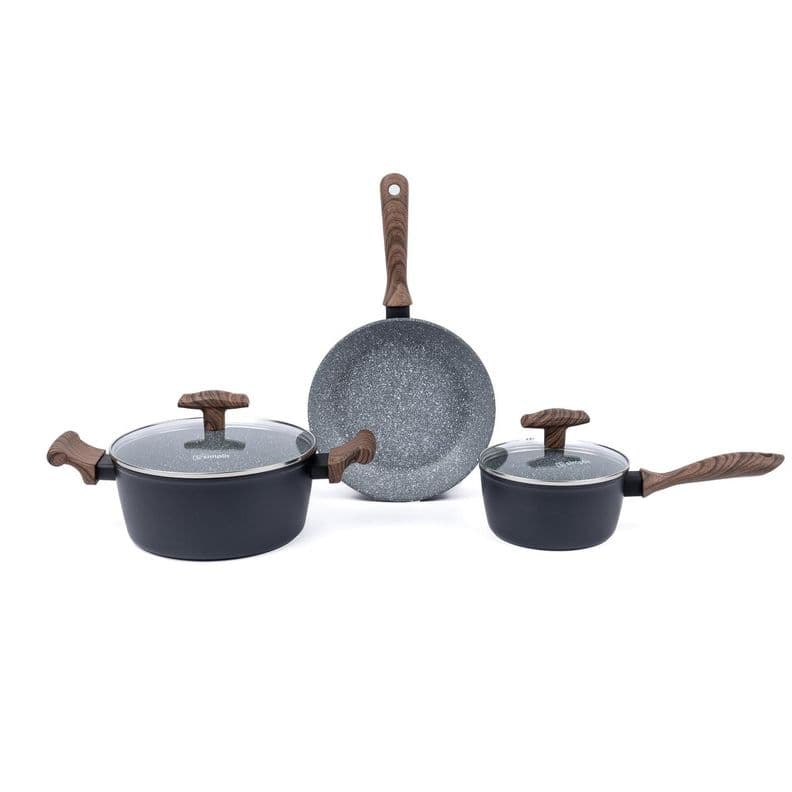 Bateria de Cocina Antiadherente Oregon 5 Piezas Simplit Negro