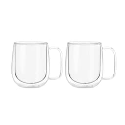 Set 2 Tazas Mug de Vidrio Doble Pared 300 ml Simplit Transparente