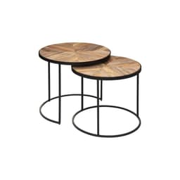 Mesa De Centro Doble Basile Madera 56 X 51 cm Atmosphera Negro