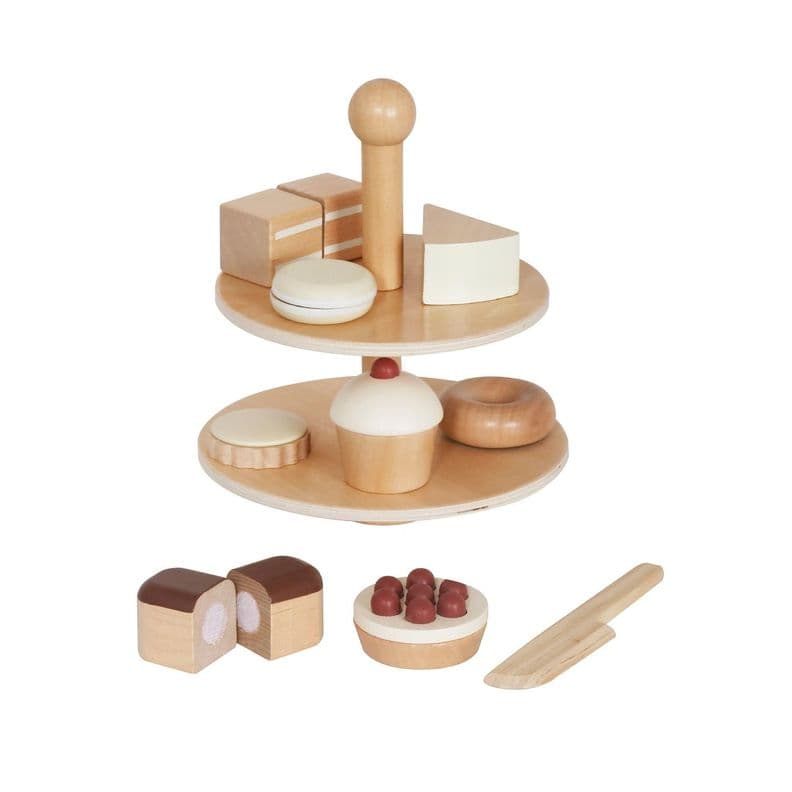 Set Juego Pasteleria Corta Postre Infantil Nino Madera Bandu