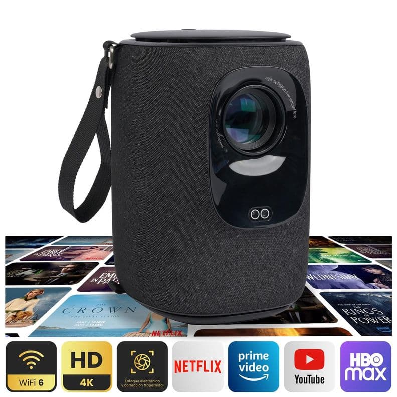 Proyector Portatil Smart Nova 9000lm WiFi BT Android LEVO Negro