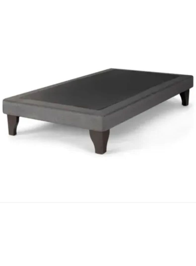 Base Cama Europea Gris Grafito Lino 1 Plaza 90X200 Gris Oscuro