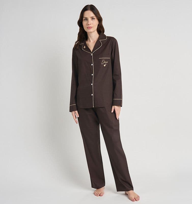 PIJAMA MUJER BARBIZON MARGARET SPORT CHOCOLATE Cafe S