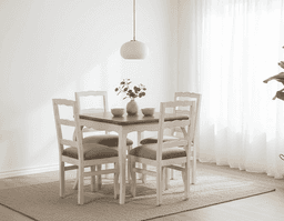 Comedor 4 Sillas Normando 100x100 Blanco