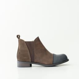 Botin Cuero Mujer Verdecillo Cafe Gris 36