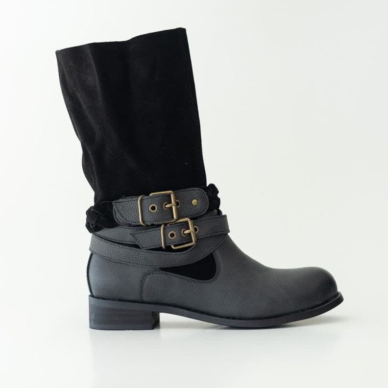 Bota Cuero Mujer Filfil Negro 36